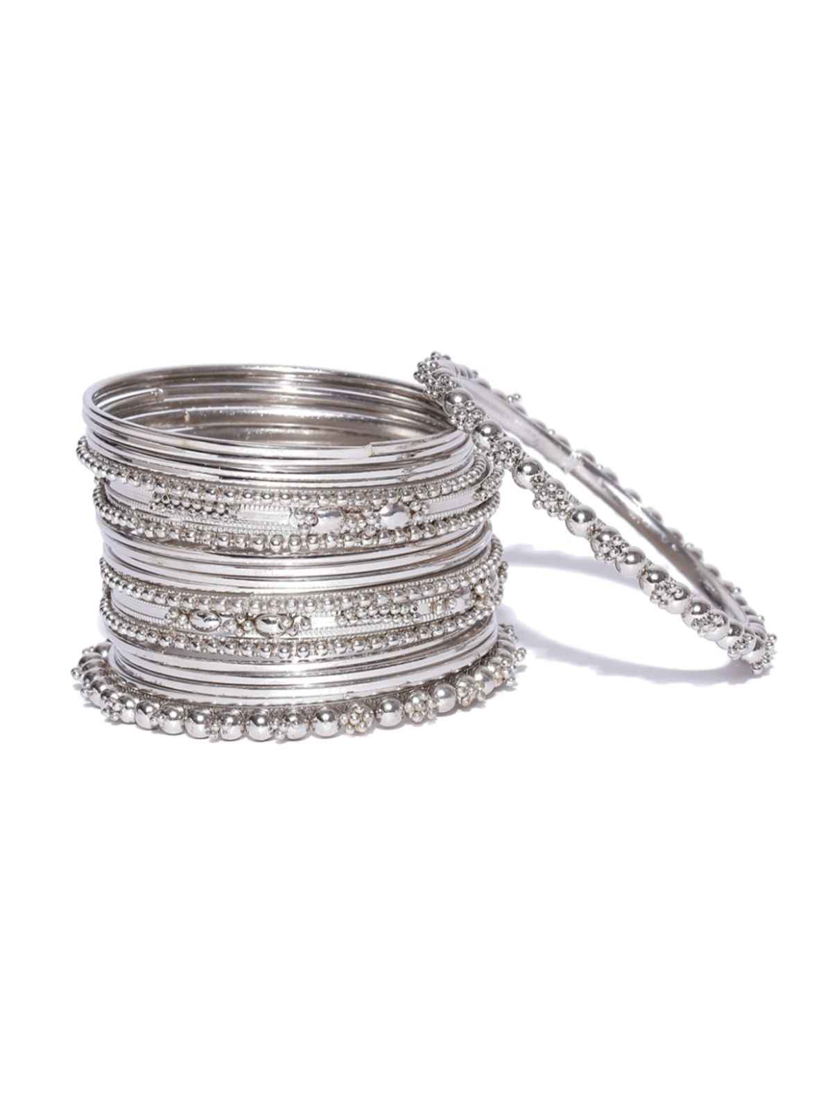 YouBella Stylish Traditional Jewellery Silver Plated Bangle Set for Women (YBBN_91391_2.8)