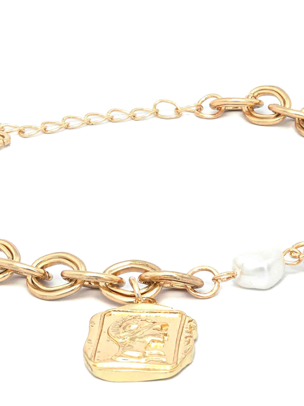Prita By Priyassi Pearls Gold Plated Link Bracelet