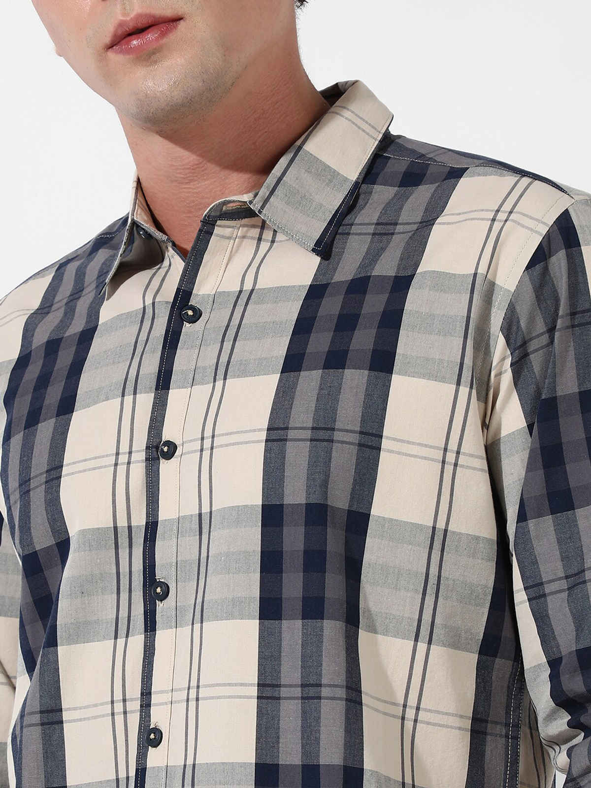 Campus Sutra Men's Tartan Plaid Shirt | Multicolour - XL