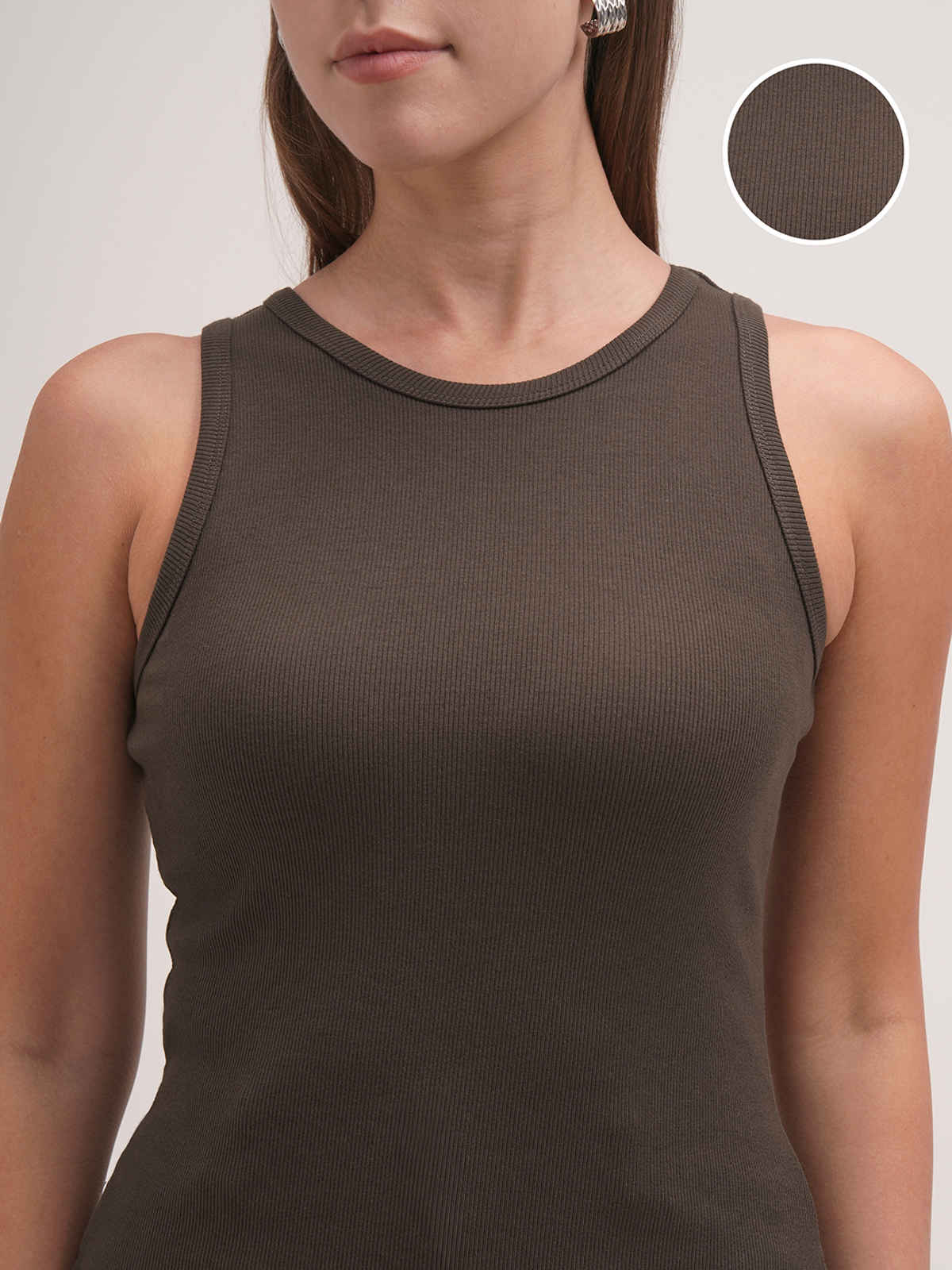 Tokyo Talkies Women Racer Back Top | BROWN | S