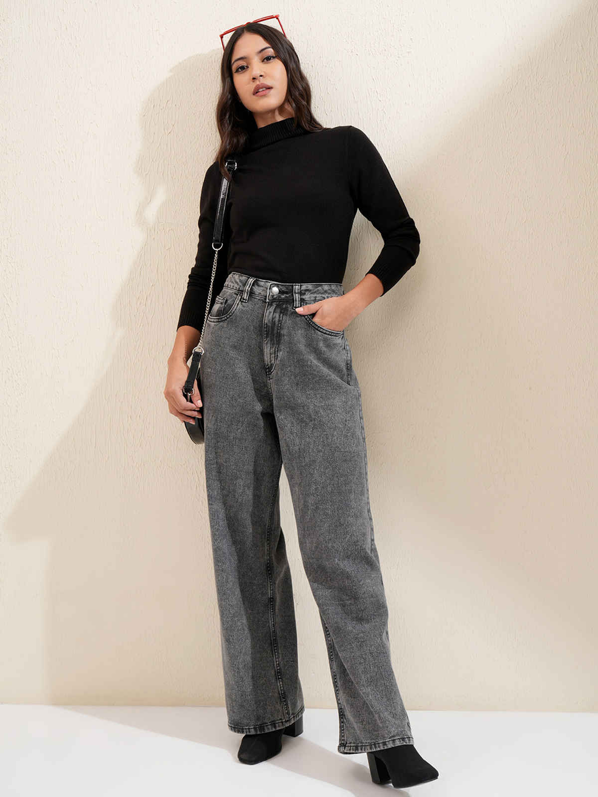 Tokyo Talkies Women's Wide Leg Jeans | Grey - 30
