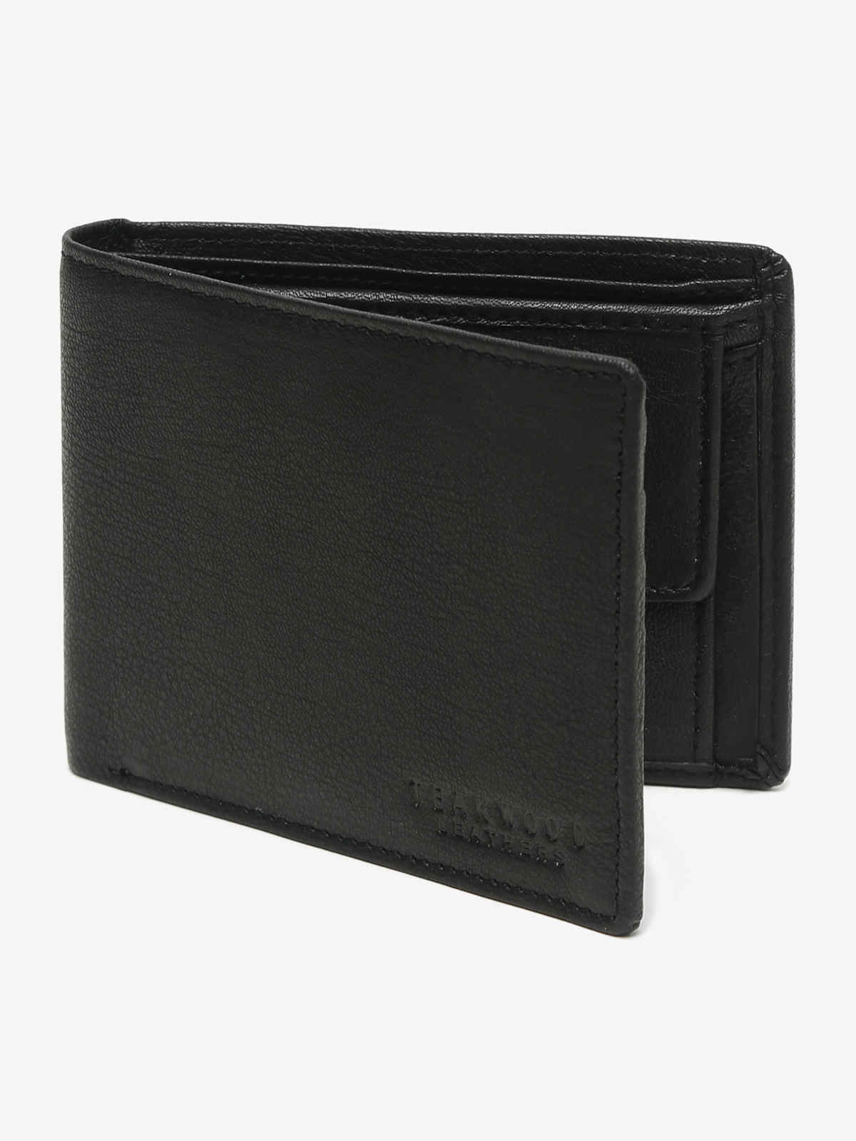 Teakwood Leather Men's Slim Coin Wallet | WLT 140 BL | Black