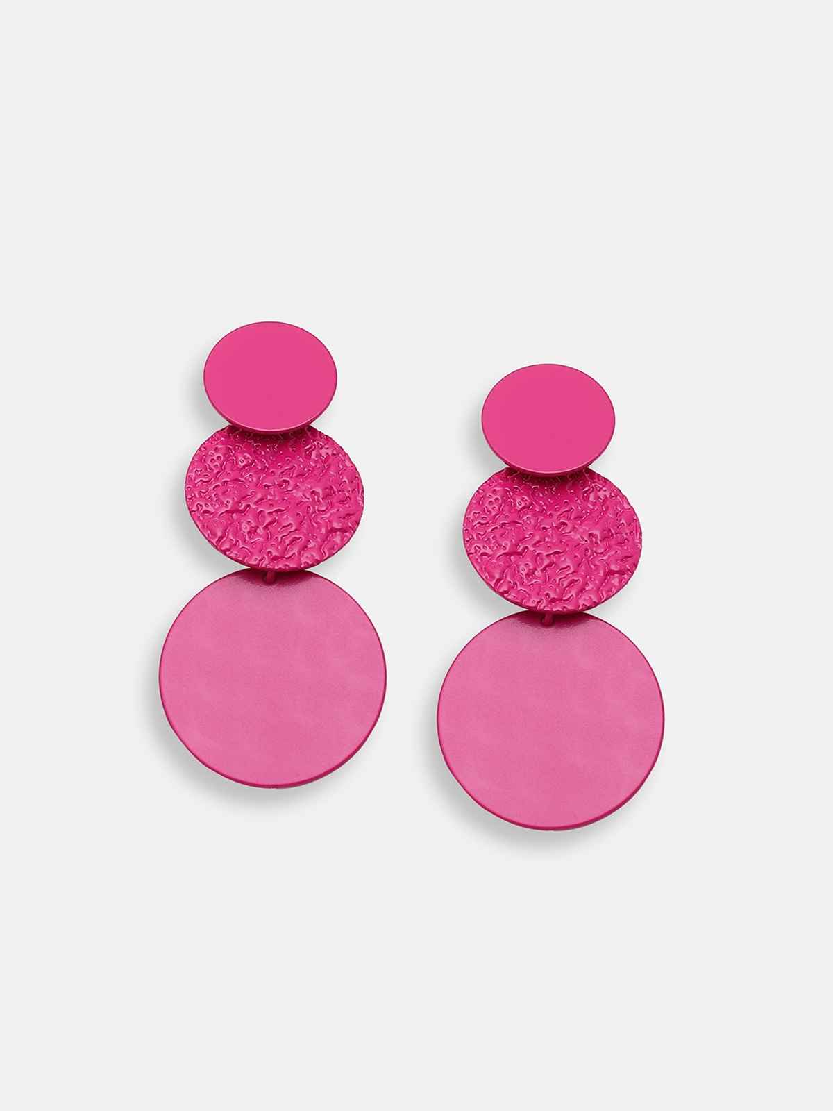 Sohi Gold Plated Pink Contemporary Drop Earrings For Women's