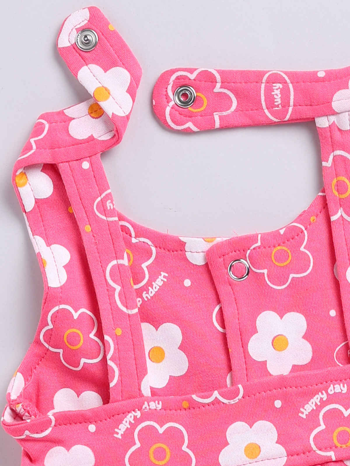 Mom's Love Girls' Printed Cotton Dresses | Pink | 06 - 09 months