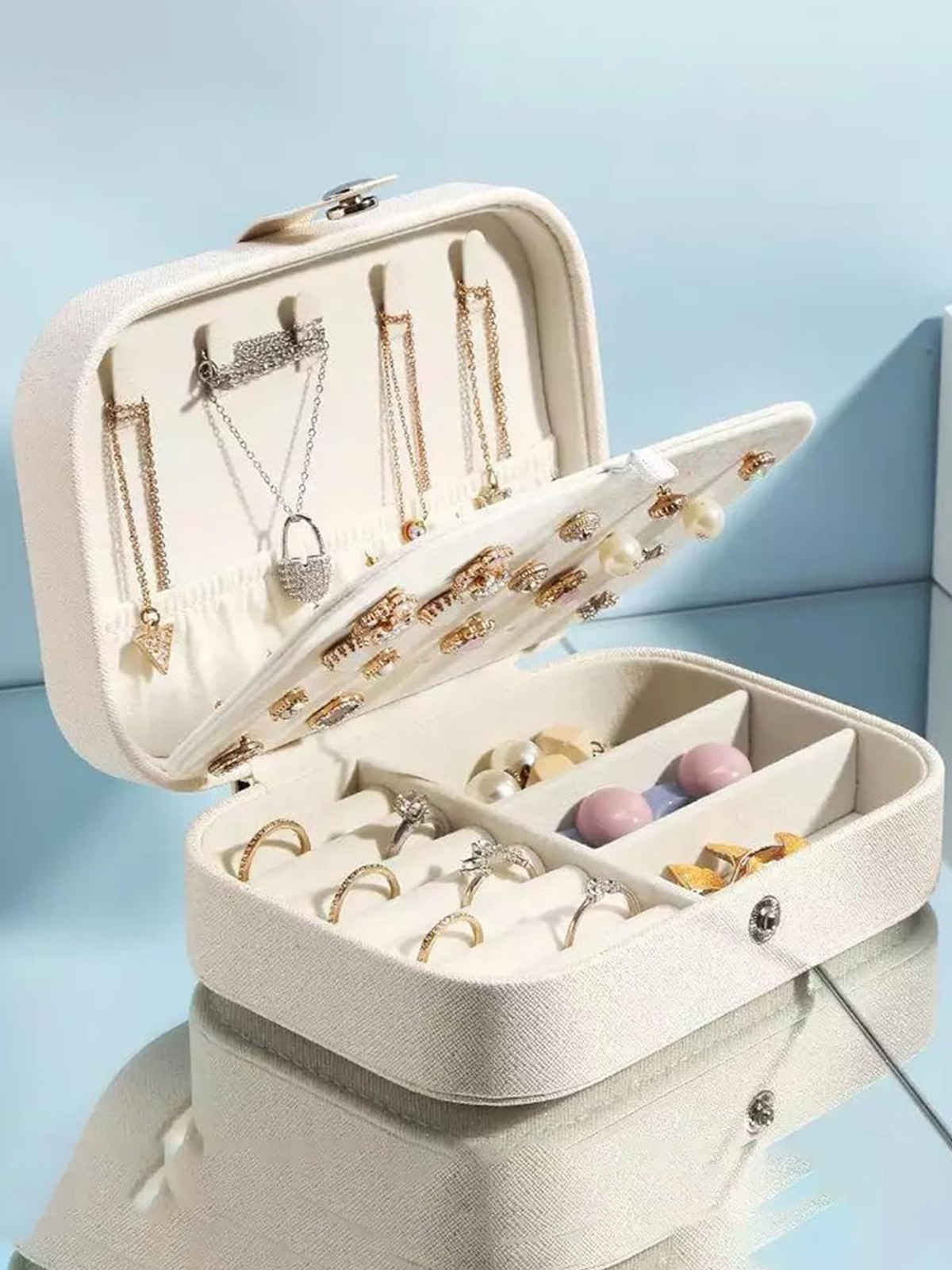 Scintillare By Sukkhi Fashion Jewellery Organisers Box PU Leather Storage Case Organizer | JB107107