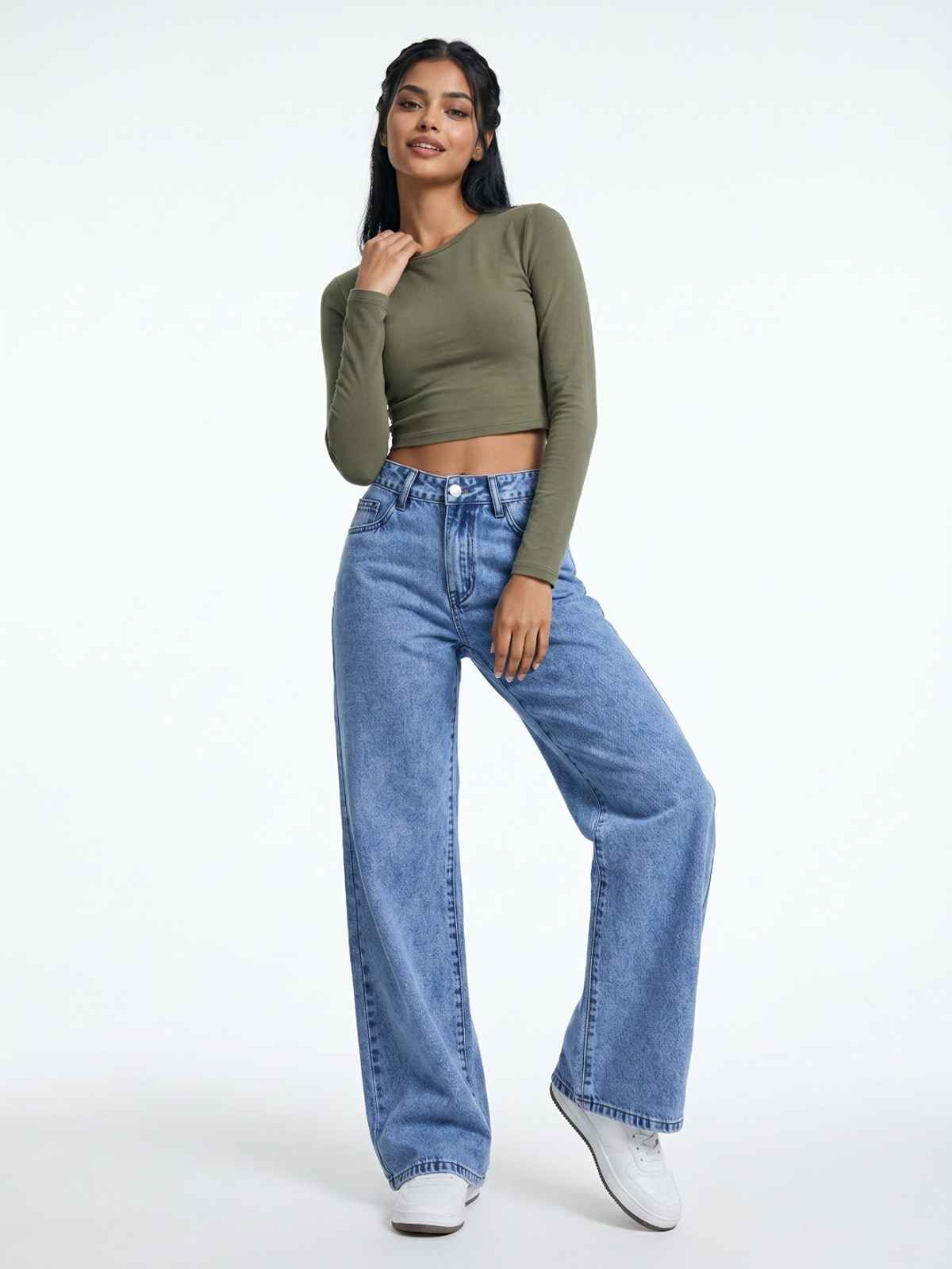 Aadvi Fashion Women's Jean Baggy High-Rise Stretchable Jeans | Blue - 28
