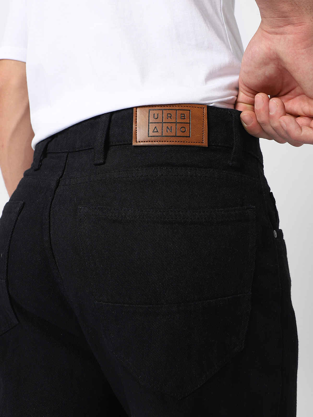 Urbano Fashion Men's Jeans Loose Baggy Fit Washed Non-Stretchable | Black | 32