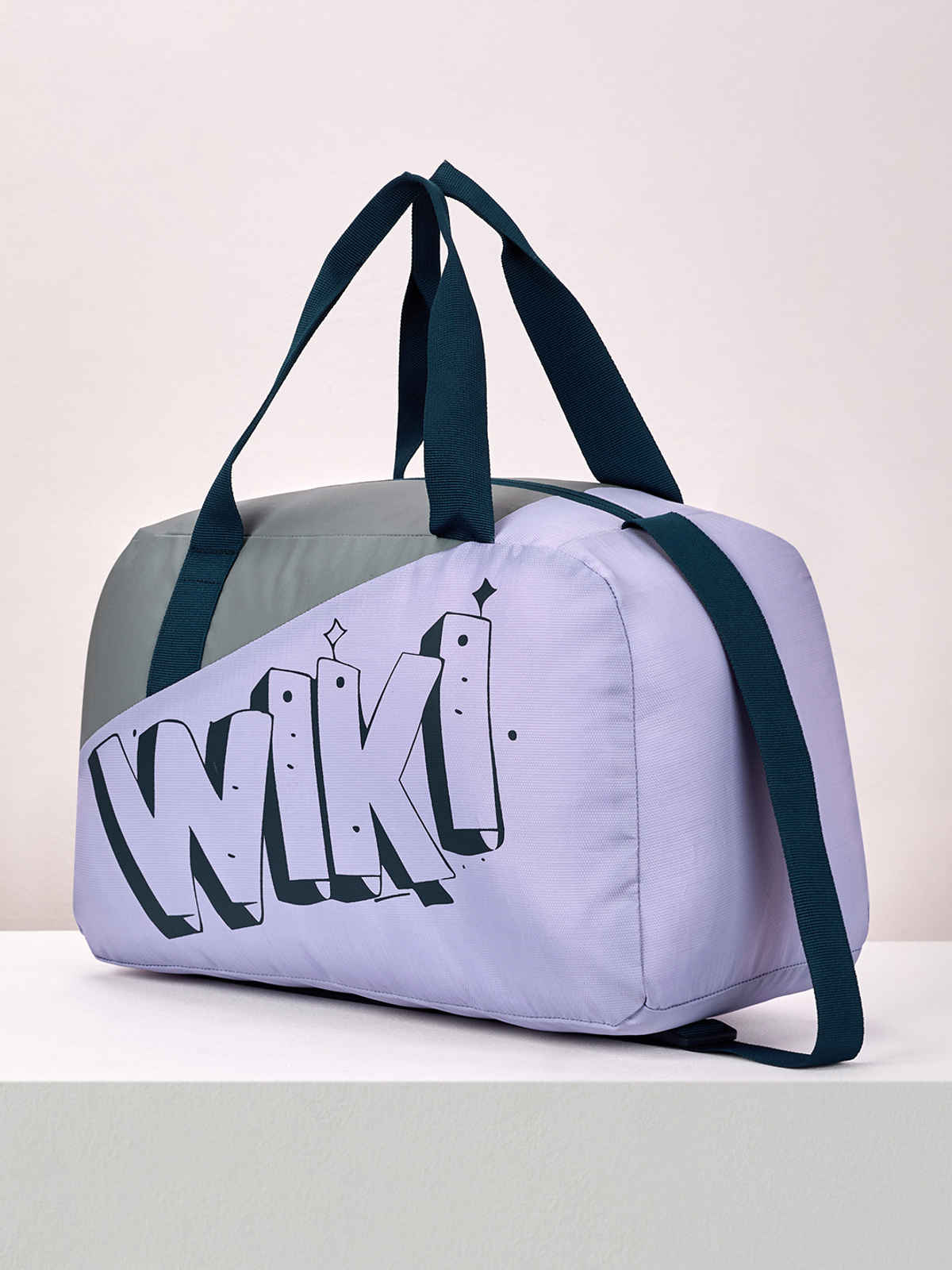 Wildcraft Unisex Color Block Polyester Duffel Bag | Purple and Grey - 22 cm