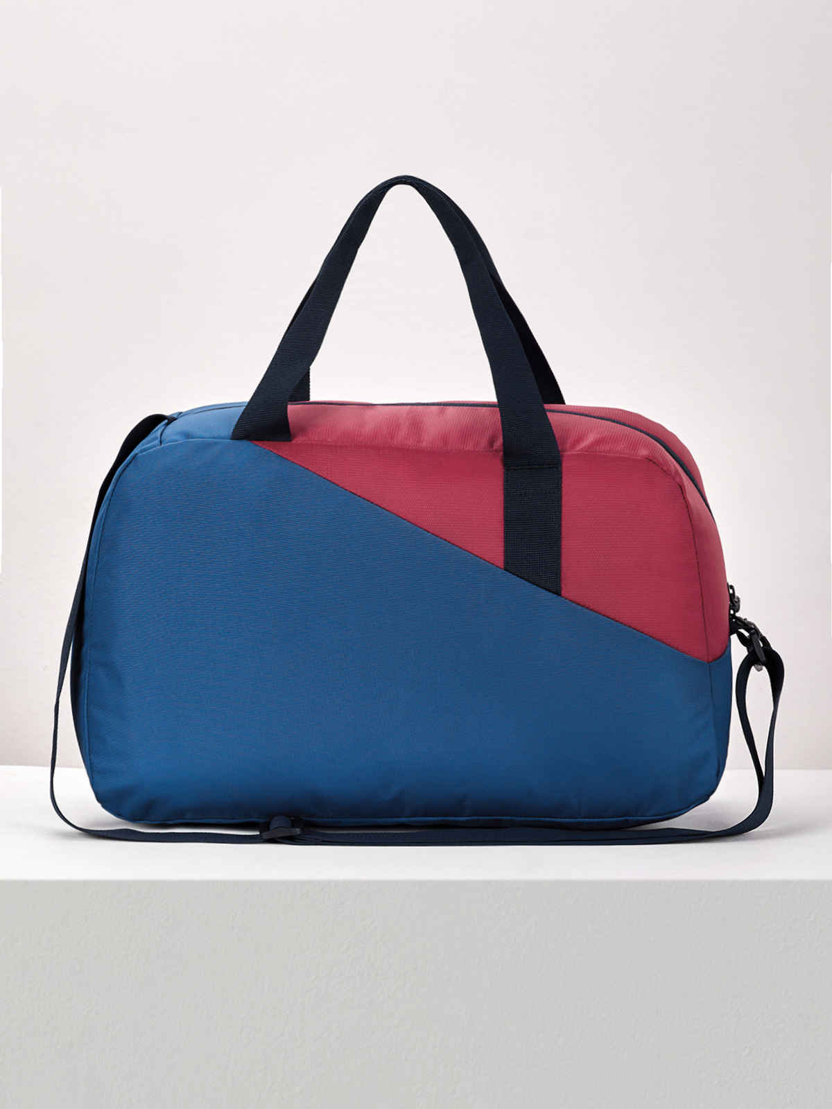 Wildcraft Unisex Color Block Polyester Duffel Bag | Blue and Red - 22 cm