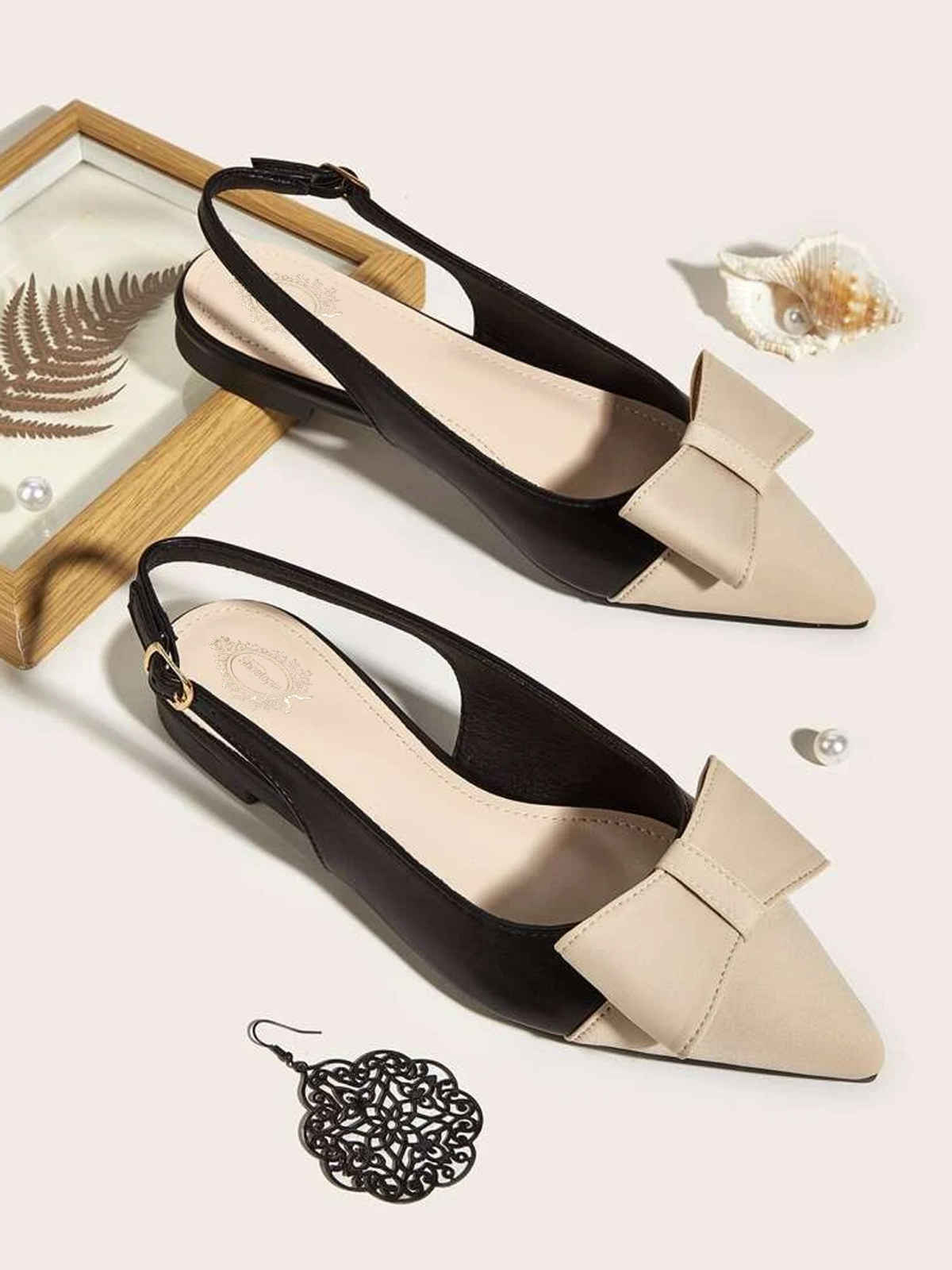 Shoetopia Women's Stylish Upper Bow Flats | T-13 | Cream - UK 4