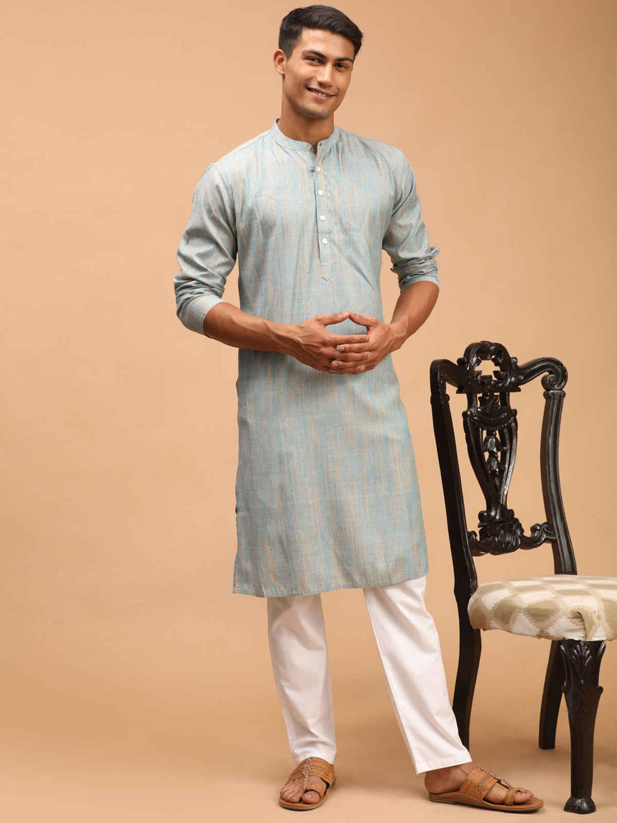 Vastramay Men's Cotton Pant Style Pyjama | White - M