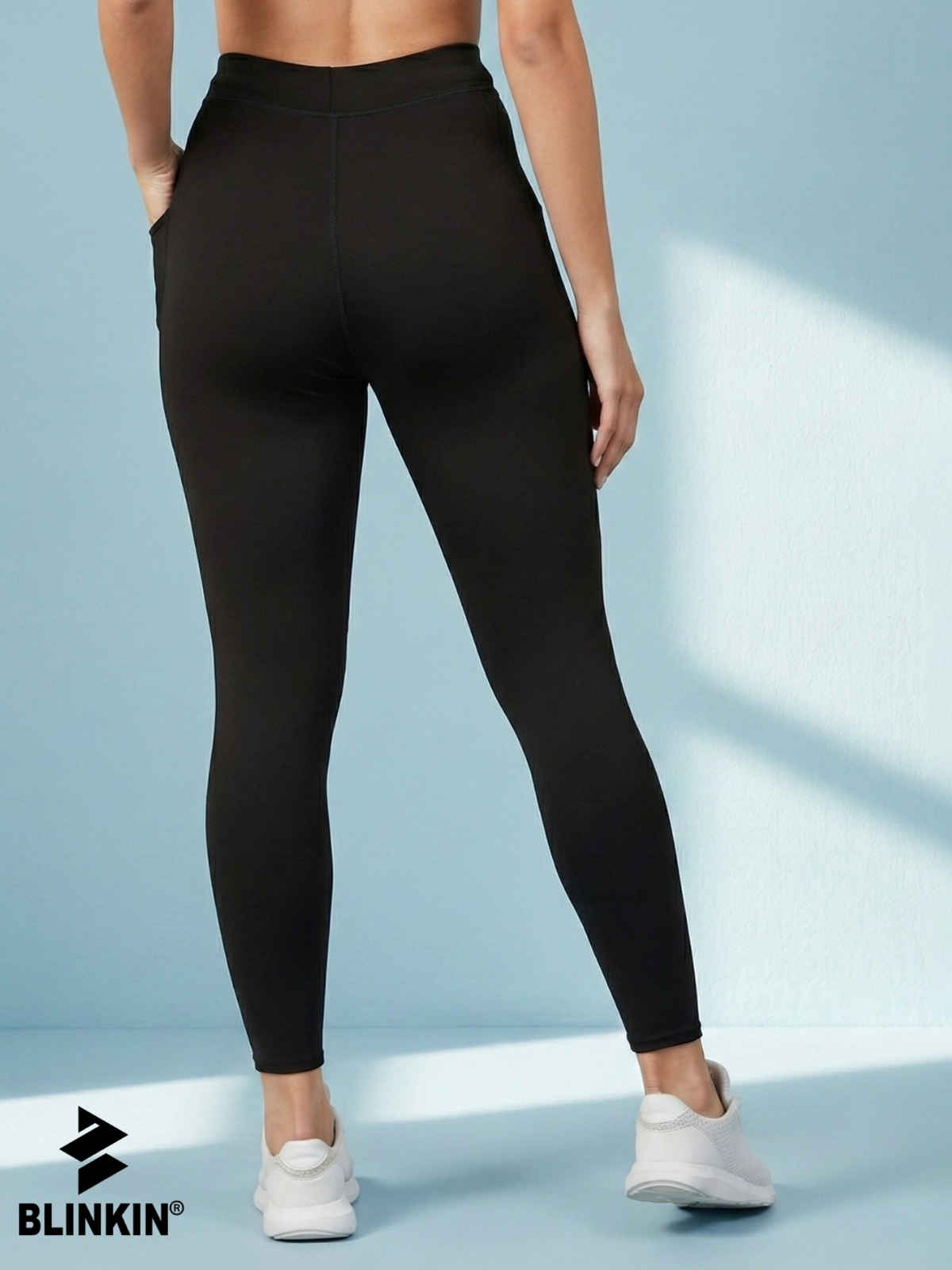 Blinkin Women's Gym Pants & Tights - Black | Workout | With Mesh Insert & Side Pockets | S