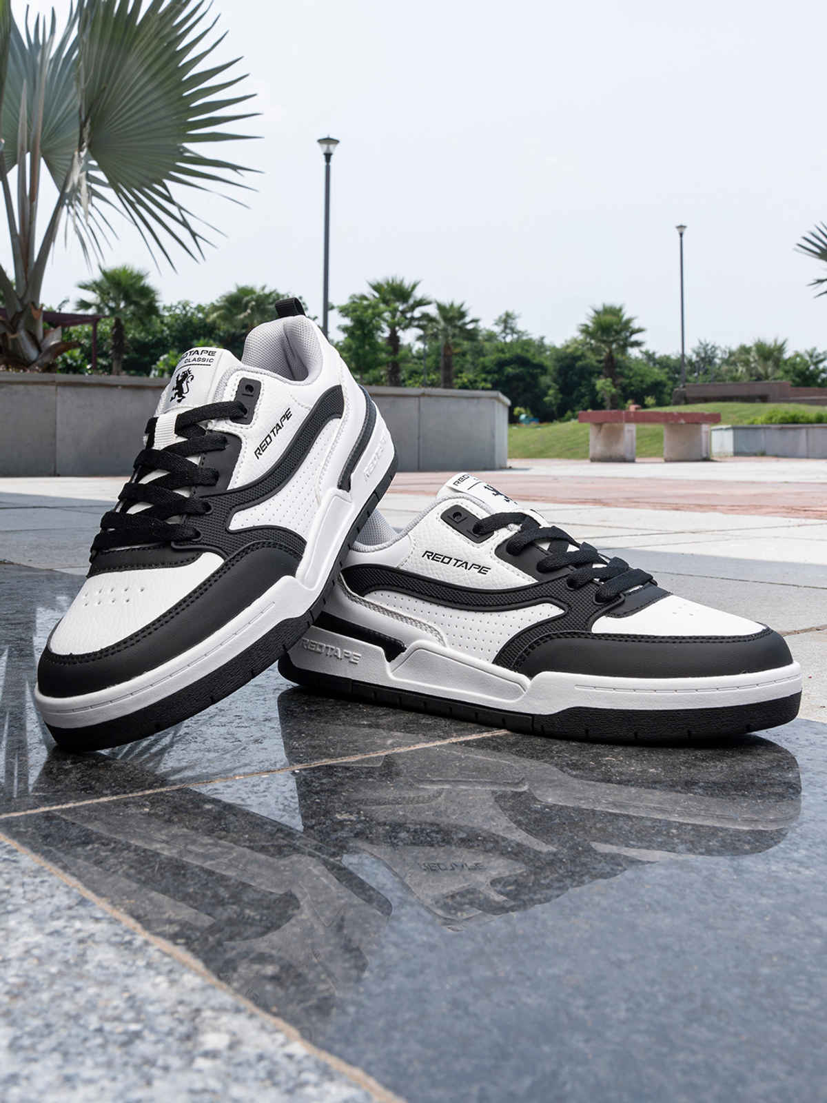 Red Tape Men's Casual Sneakers | RSL0271A | White Black - UK 6