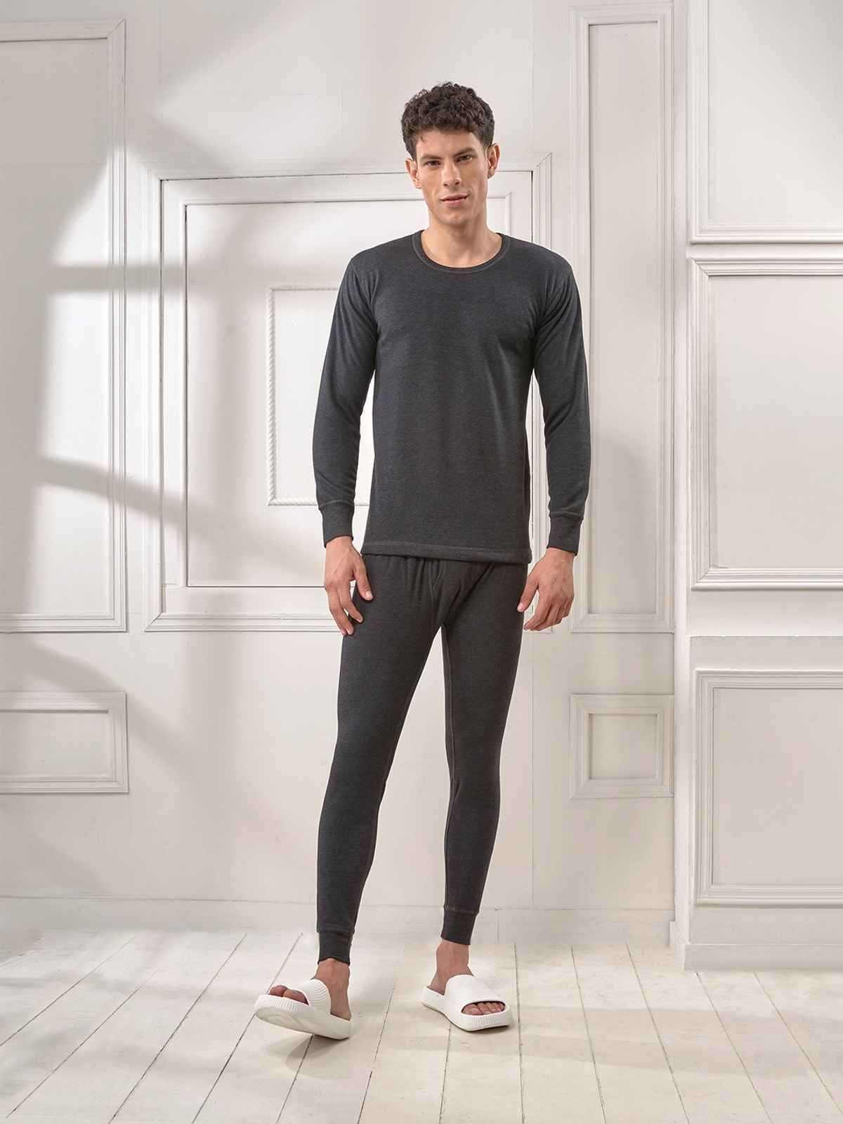 Lux Inferno Premium Thermal Top And Bottom Set For Men - Black - 80 | Size - S