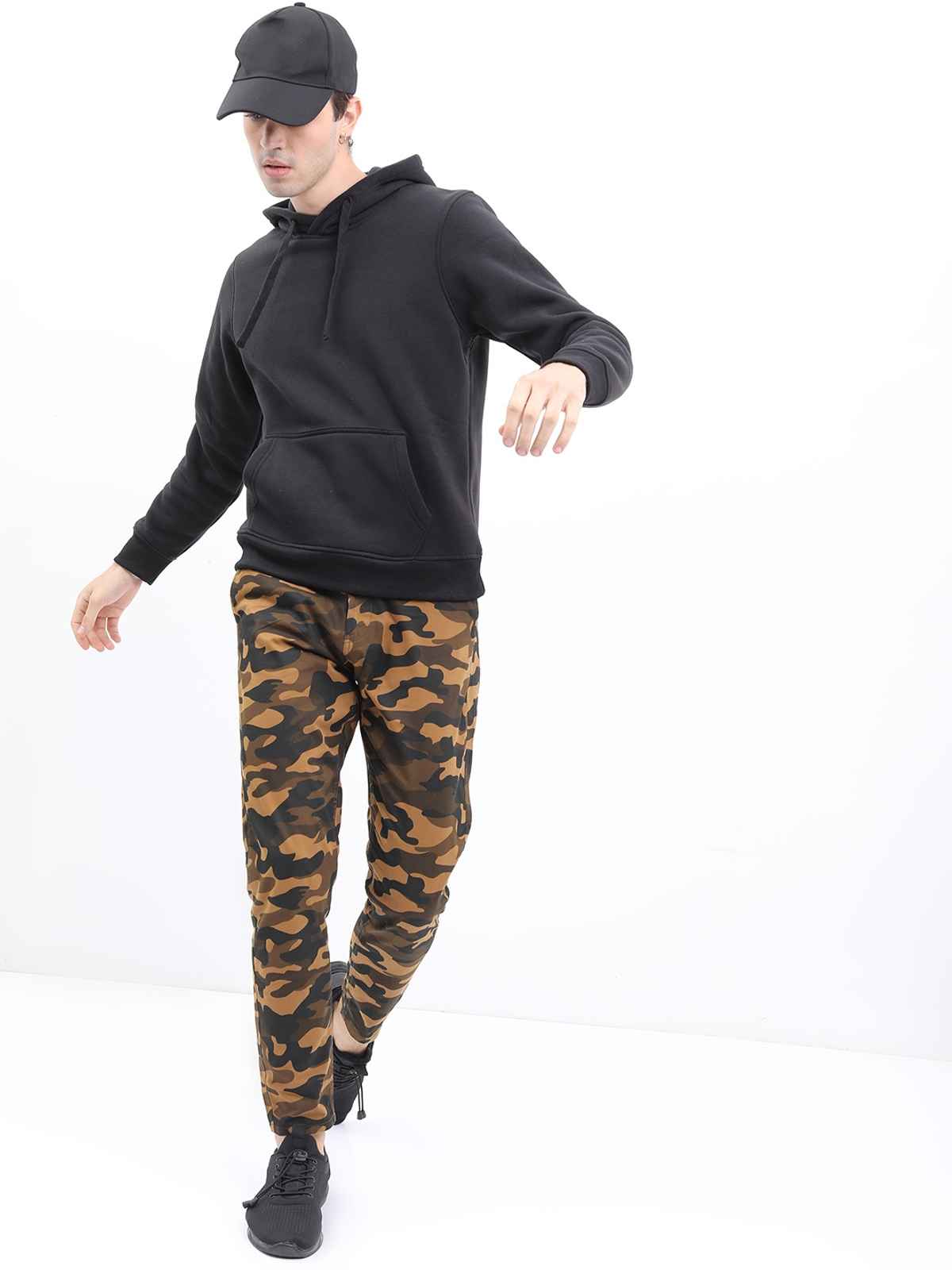 Ketch Men Hooded Pullover Sweatshirt | Black | S