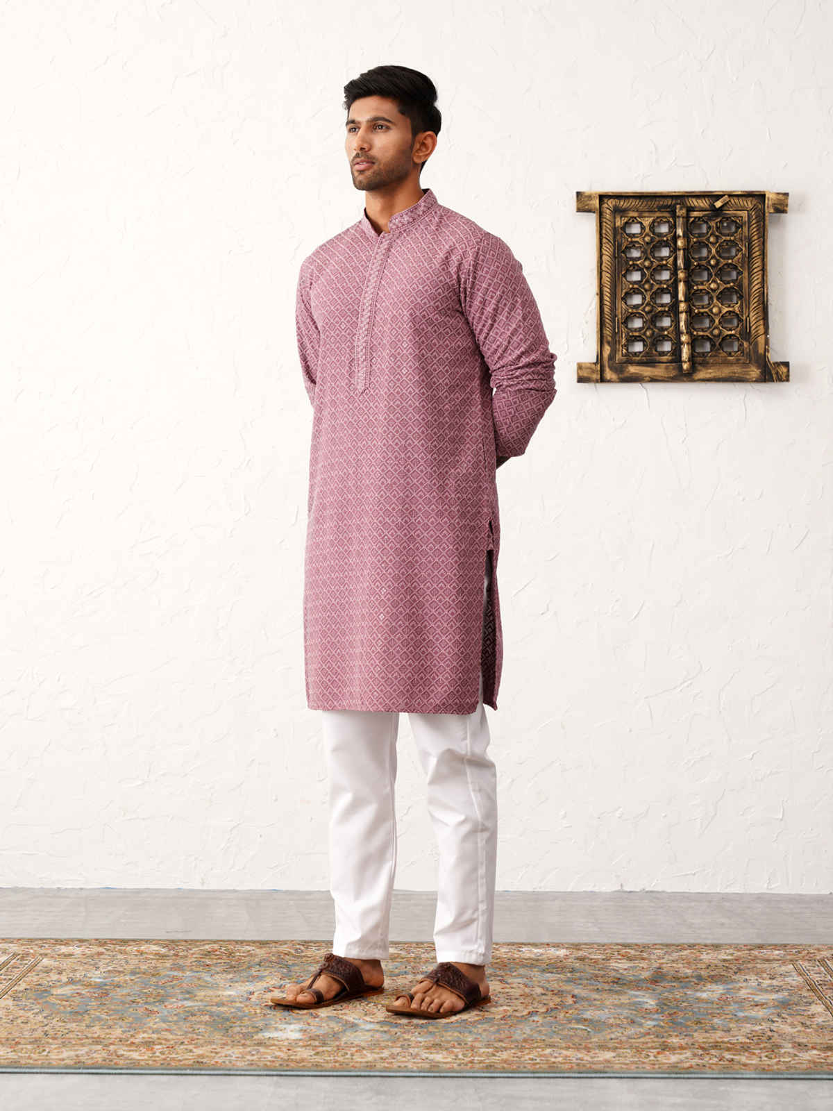 Jompers Men Kurta Only Ko 5052Magenta M