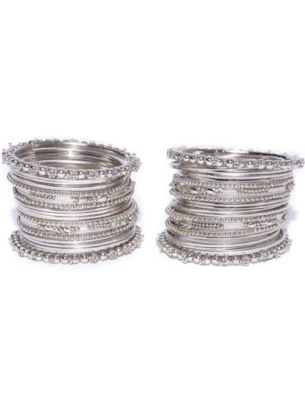 YouBella Stylish Traditional Jewellery Silver Plated Bangle Set for Women (YBBN_91391_2.8)