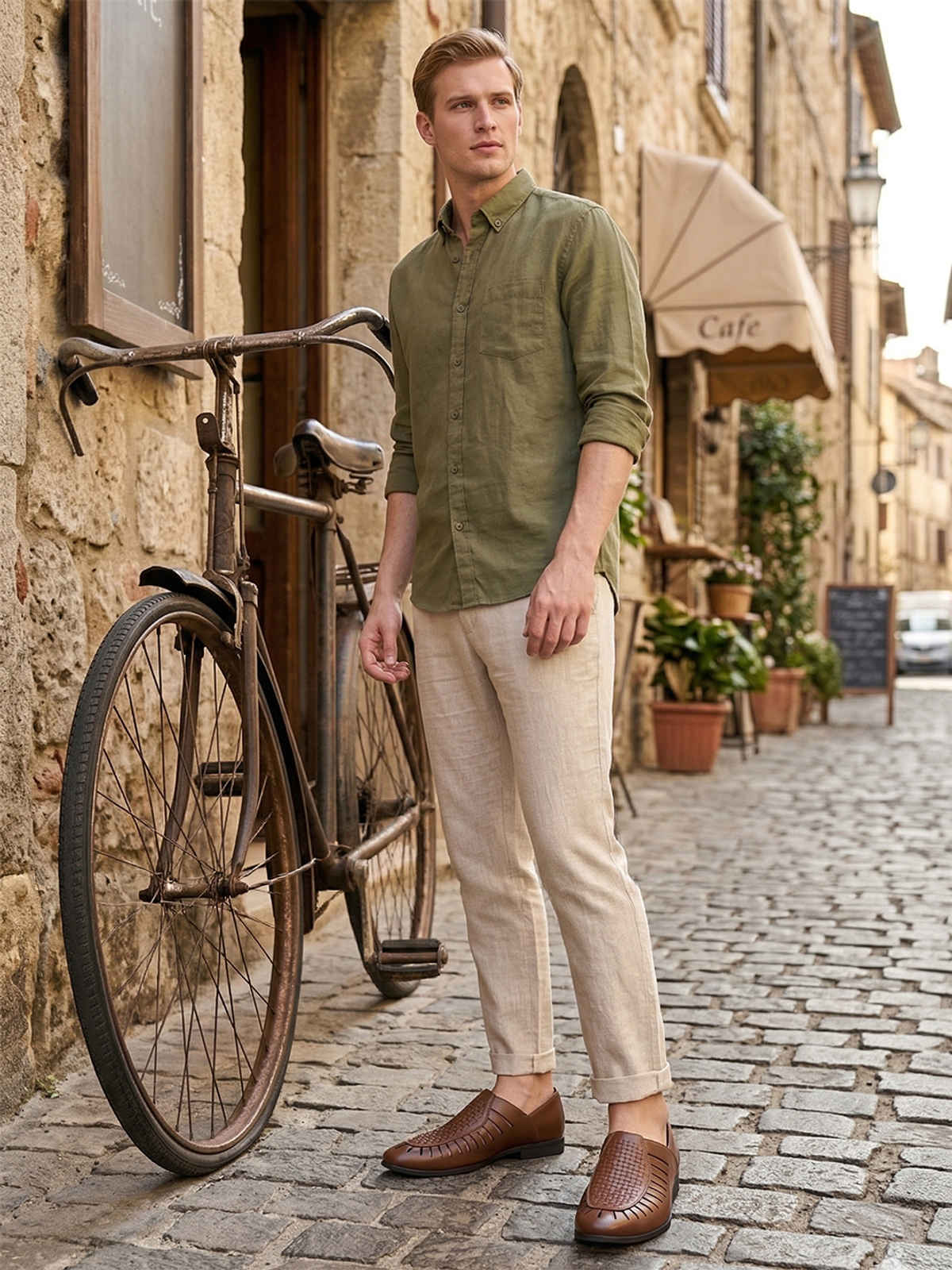 Action Mens Ethnic Sandals | LEOS-22 | Tan | UK-6