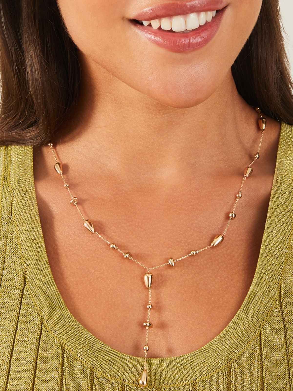 Accessorize London Women's Gold Ball Y Necklace - Gold