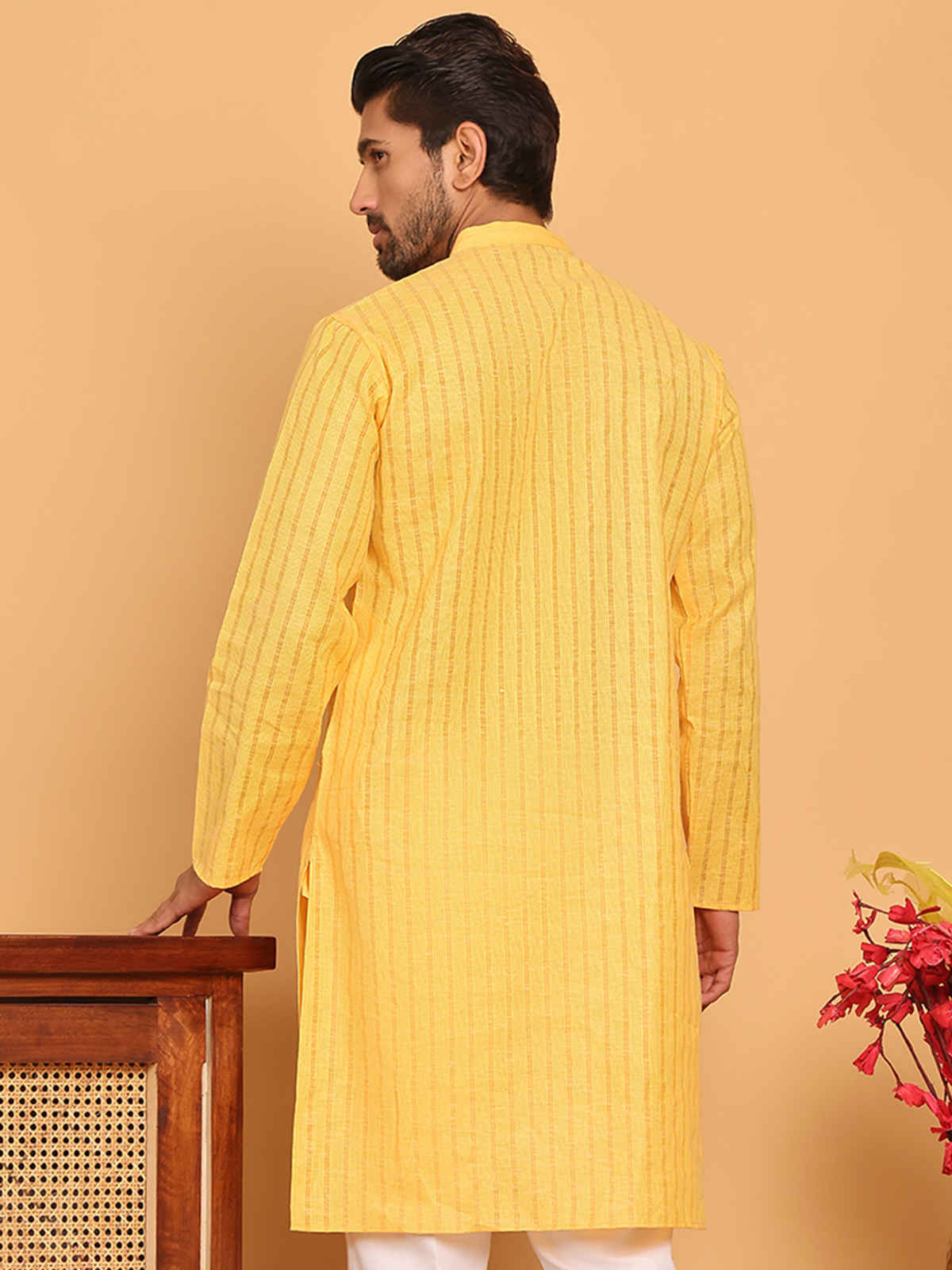 Jompers Men's Kurta | Yellow - 2XL