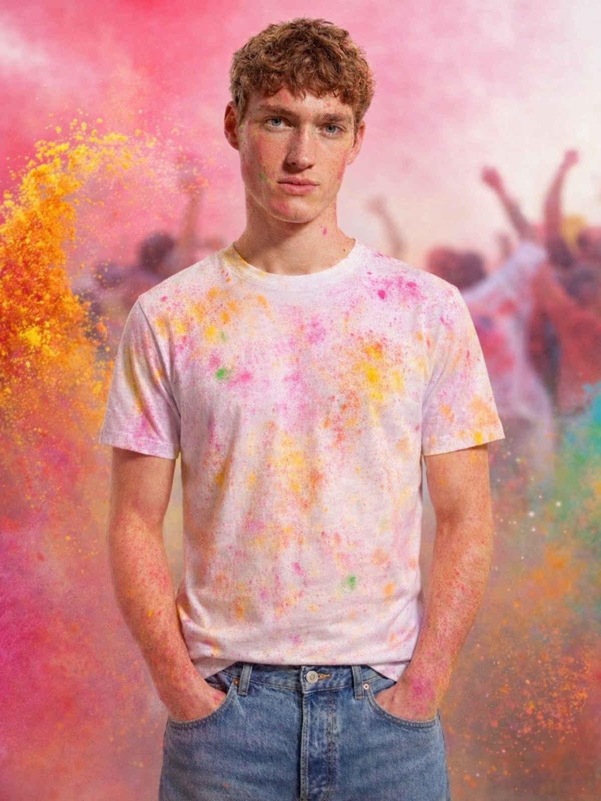 The Indian Garage Co Men's Slim Fit Solid Casual Crew Neck T-Shirt | White - M