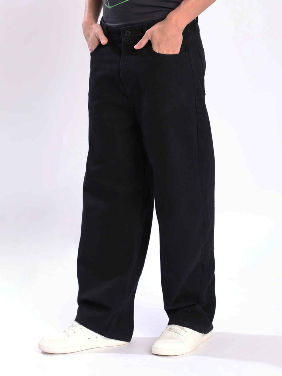 Bene Kleed Men's Baggy Fit Jeans | Black - 36