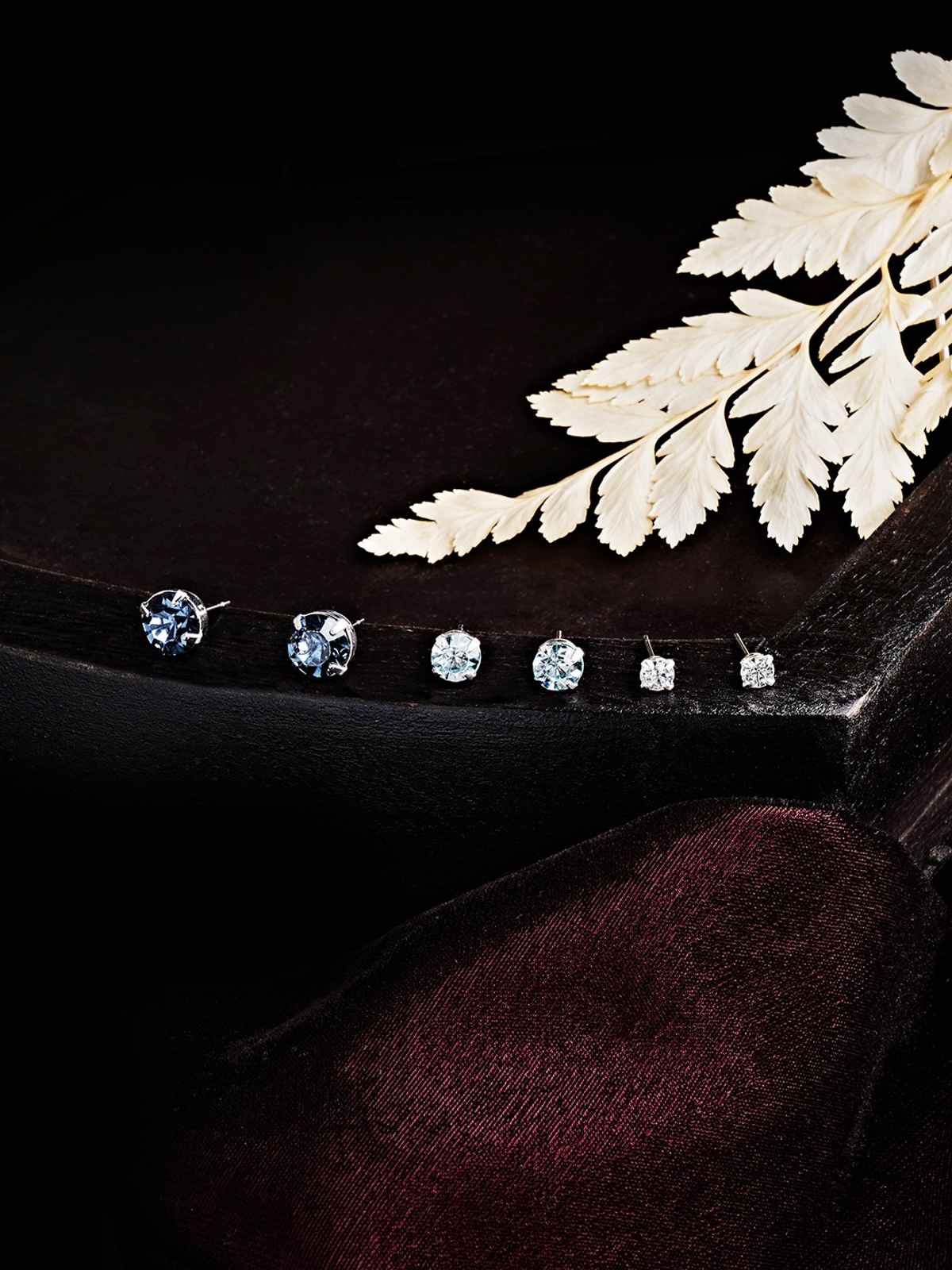 Accessorize London Women Blue Set of 3 Crystal Stud Earring