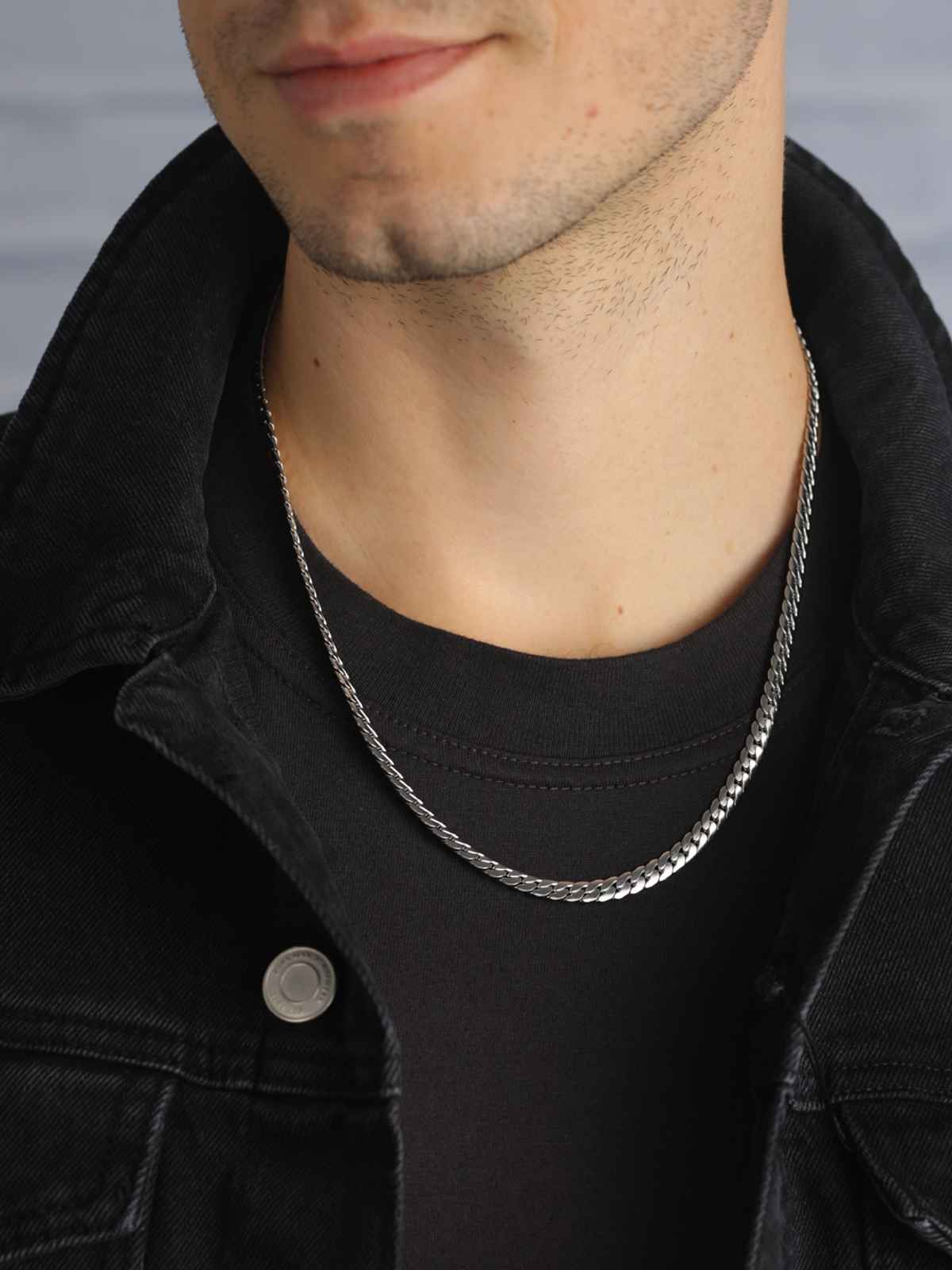 Priyaasi Classic Silver-Plated Link Chain For Men (Bd-Ch-10007) - Buy ...