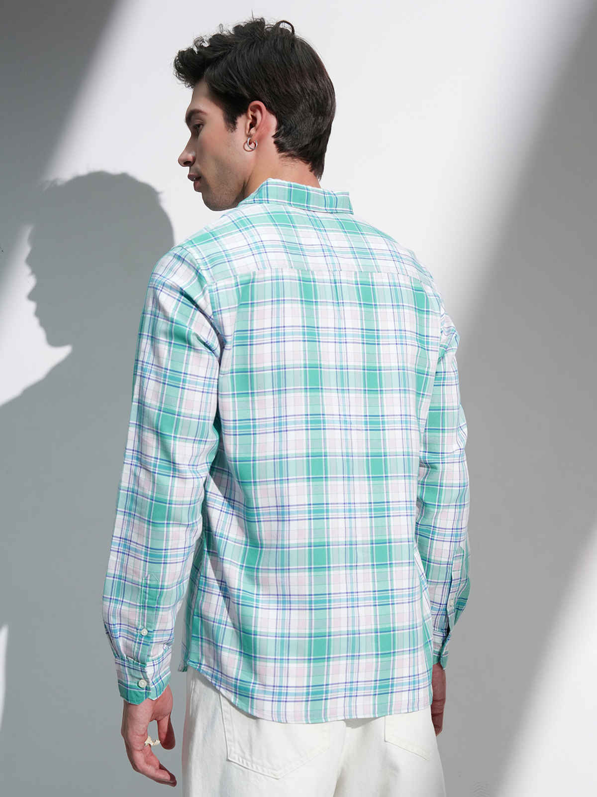 Highlander Slim Fit Tartan Checked Spread Collar Casual Shirt | Multicolor | L