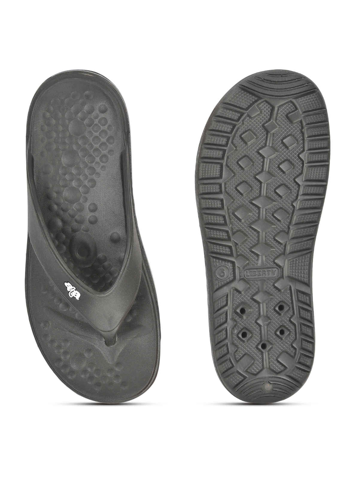 Liberty Men's A-HA EVA Beachtime Thong Slippers | Black | UK 10