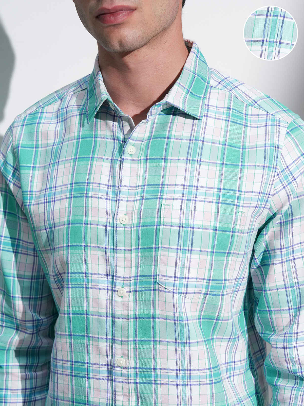 Highlander Slim Fit Tartan Checked Spread Collar Casual Shirt | Multicolor | L