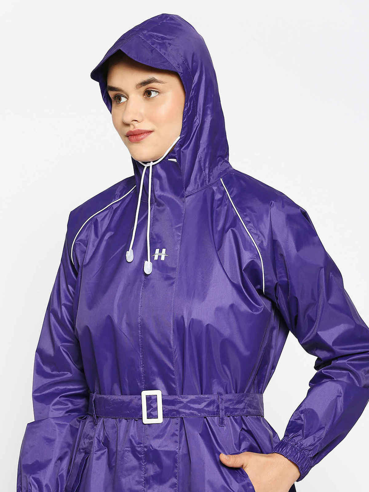 Highland Women's Jasmine Seam Sealed Trench RainCoat | Purple - XL