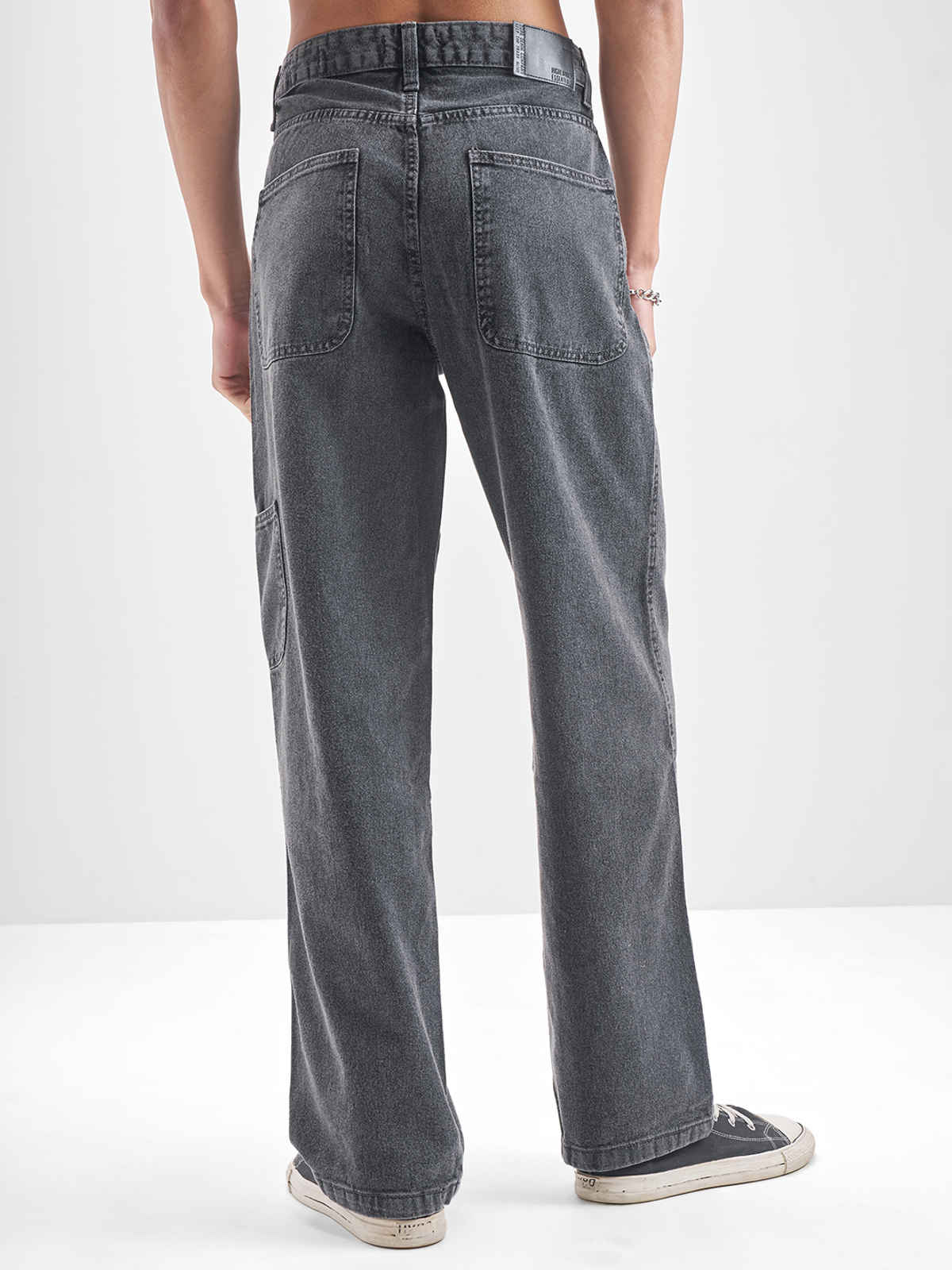 HIGHLANDER Men's Carpenter Fit Heavy Fade Jeans | Grey - 30