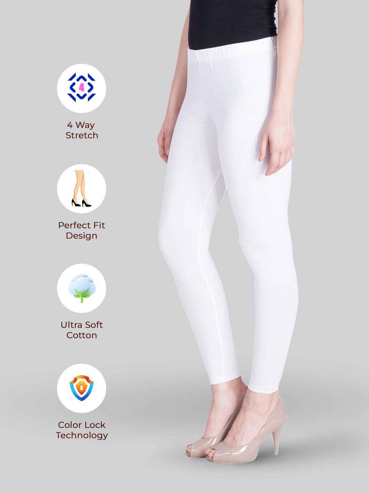 Lyra Women's Leggings Ankle Length | Cotton and Lycra - Free Size