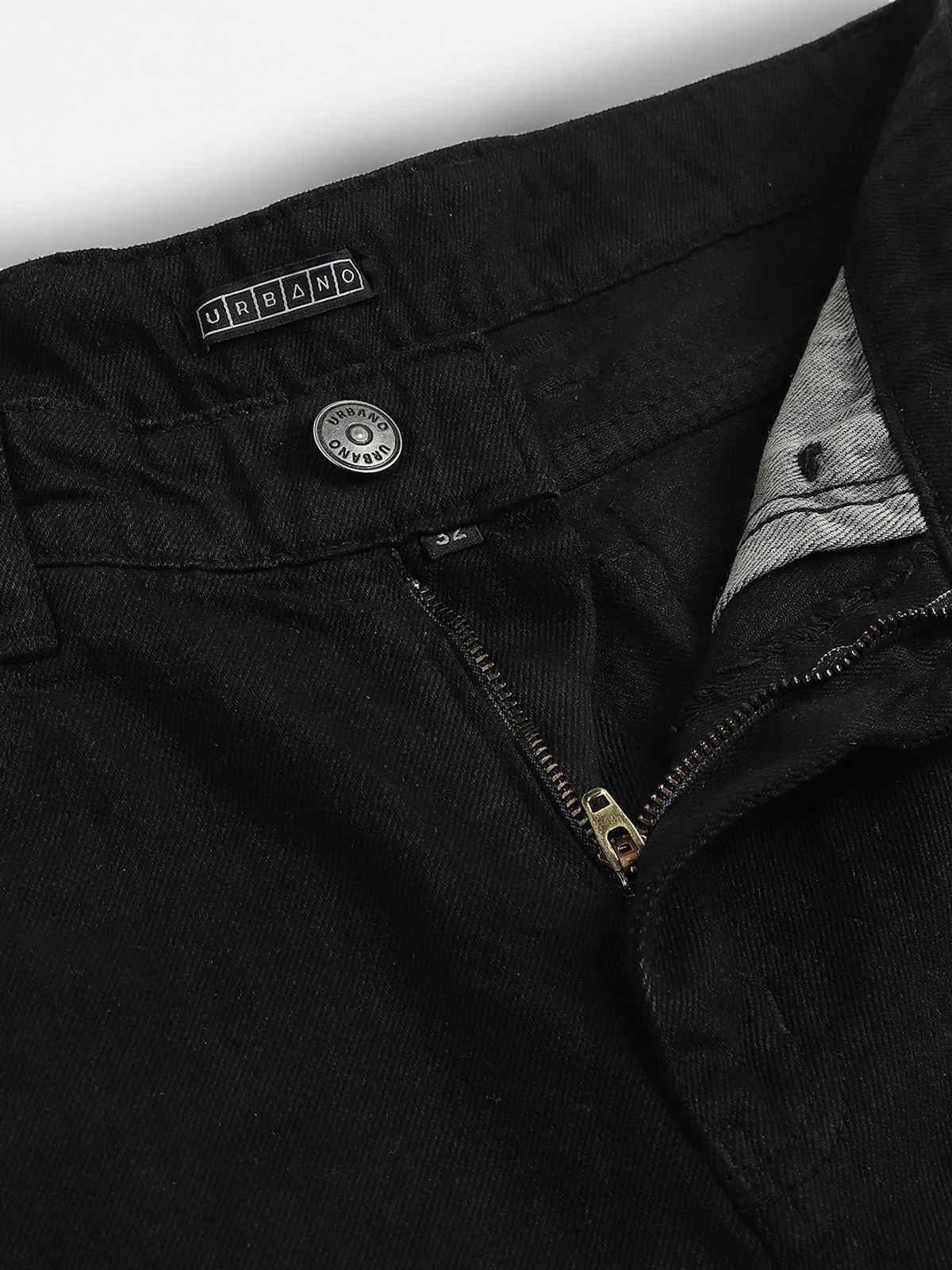 Urbano Fashion Men's Jeans Loose Baggy Fit Washed Non-Stretchable | Black | 32