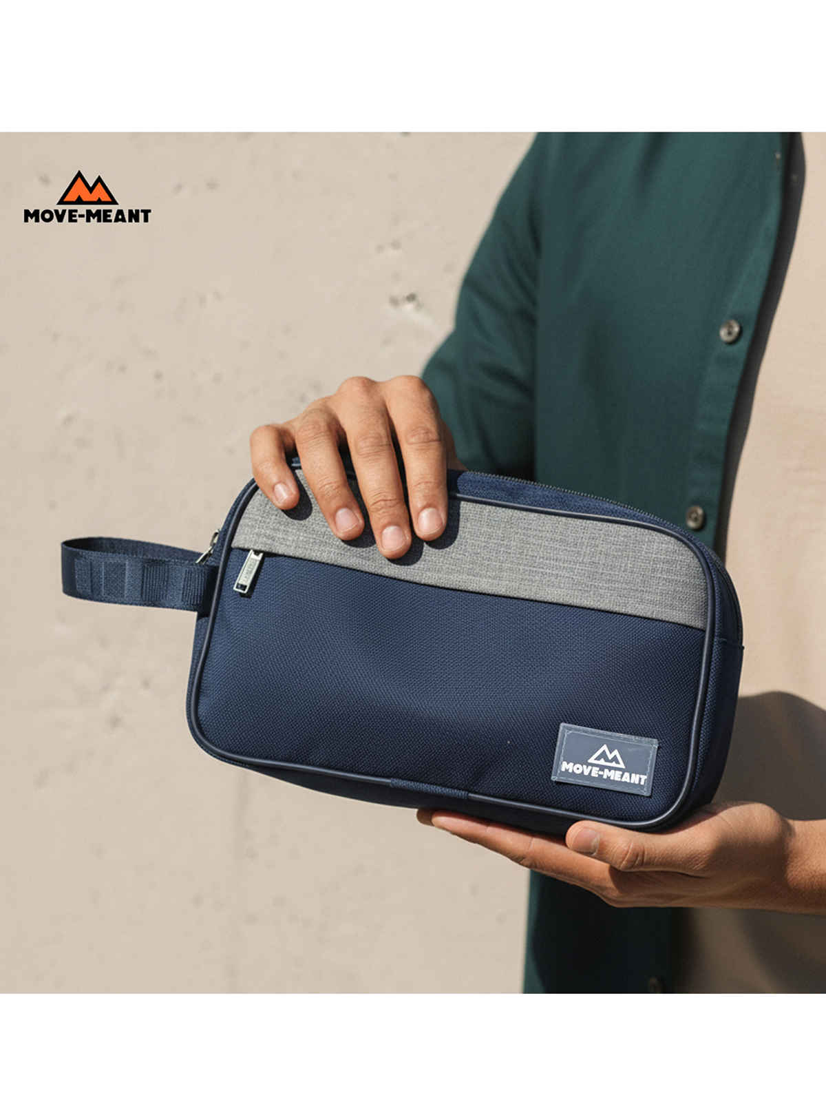 Move-Meant Fresh Kit Toiletry Bag for Men & Women | Water-Resistant Travel Organizer | Blue