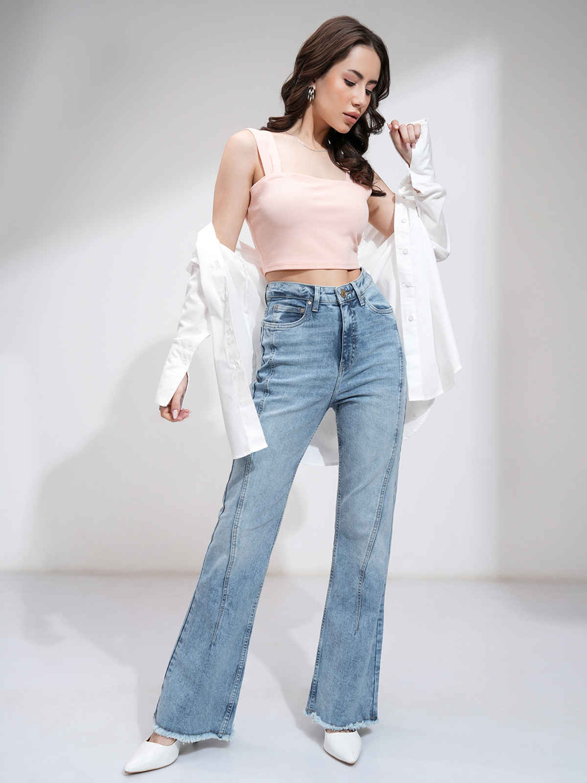 Tokyo Talkies Women's High Waist Bootcut Jeans | Light Blue - 32
