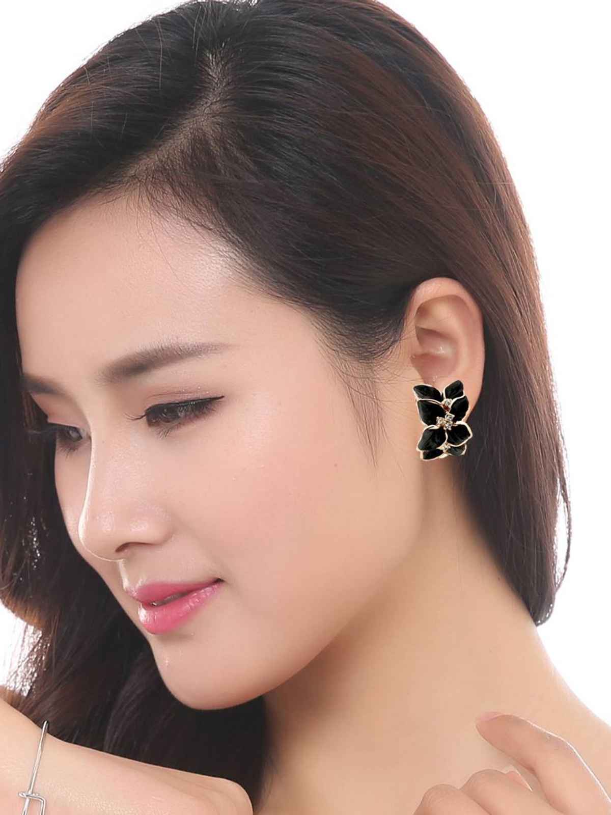 Youbella Earrings For Women Traditional Earrings Tops For Girls (Black)(Ybear - 31960)