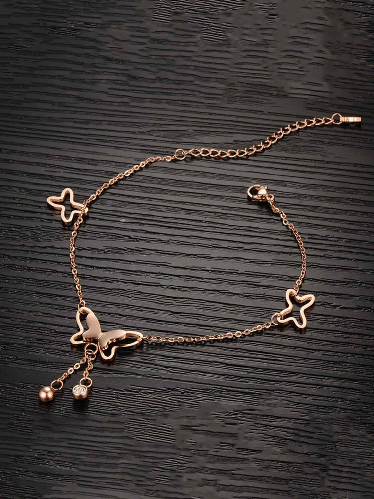 Yellow Chimes Charm Inter-linked Chain Style Chic Anklet