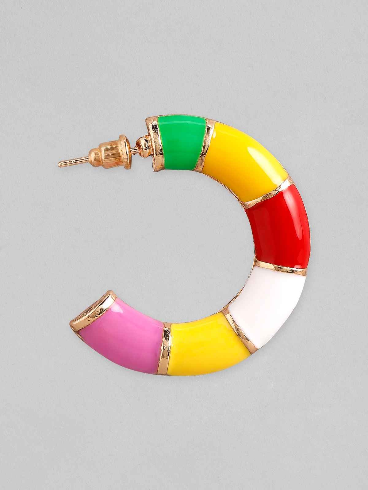 Rubans Gold-Toned Contemporary Half-Hoop Earrings