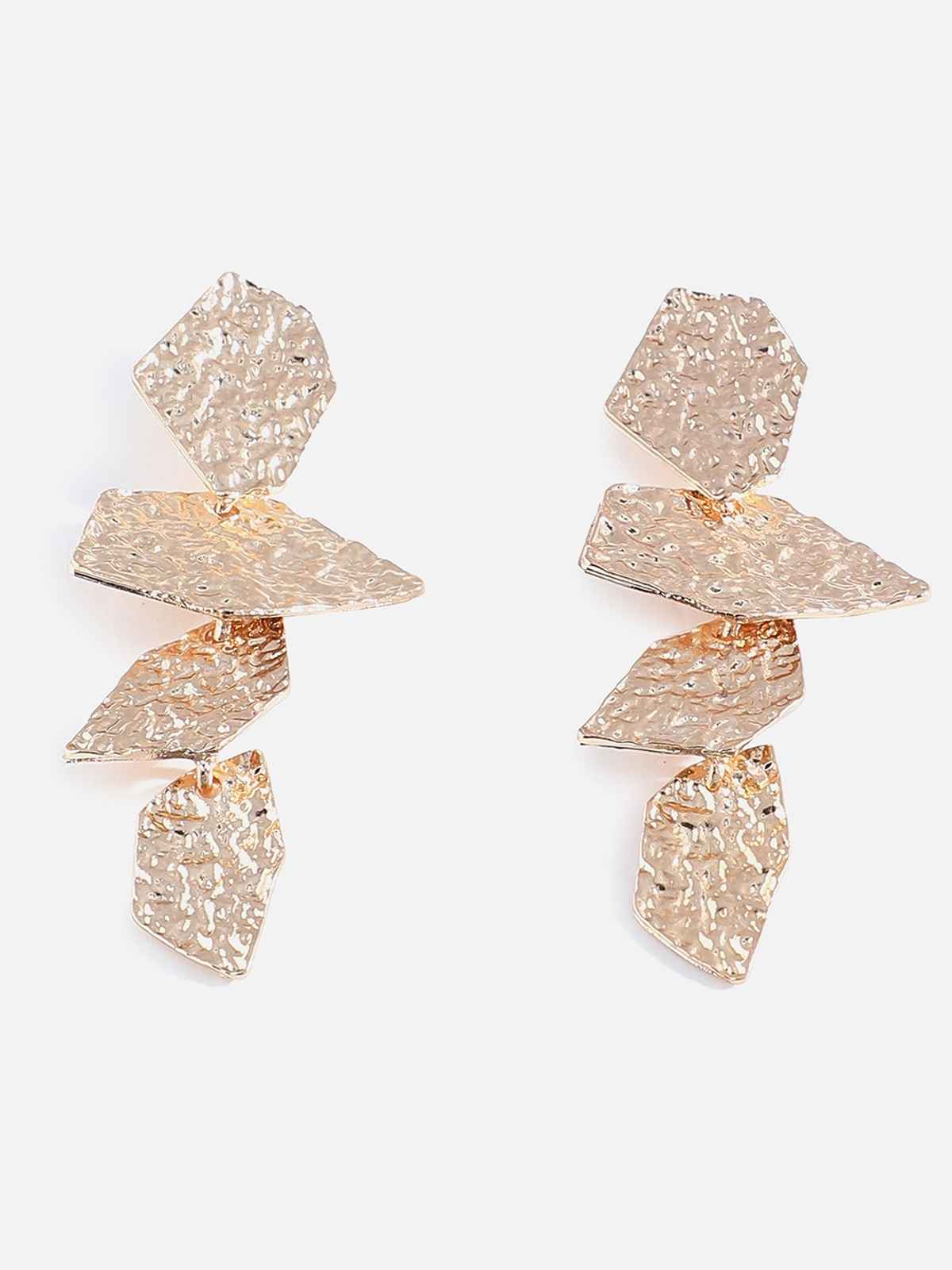 Sohi Gold-Toned Contemporary Drop Earrings For Women's