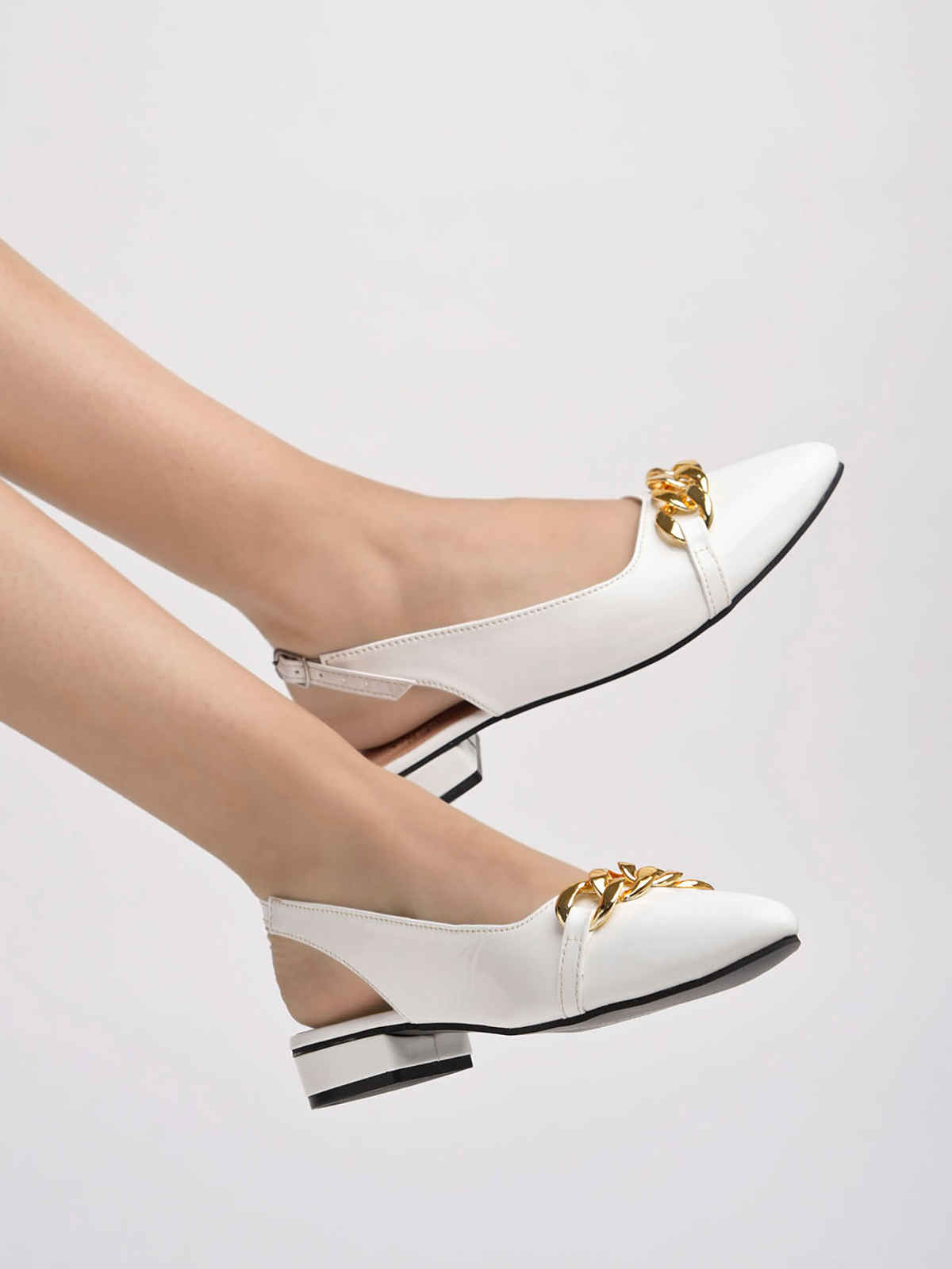 Shoetopia Women's Pointed Toe Flat Belly | Sam-White - UK 8