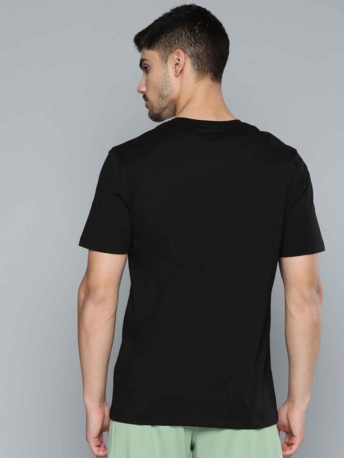 Alcis Men's Round Neck T-shirt | Black - L
