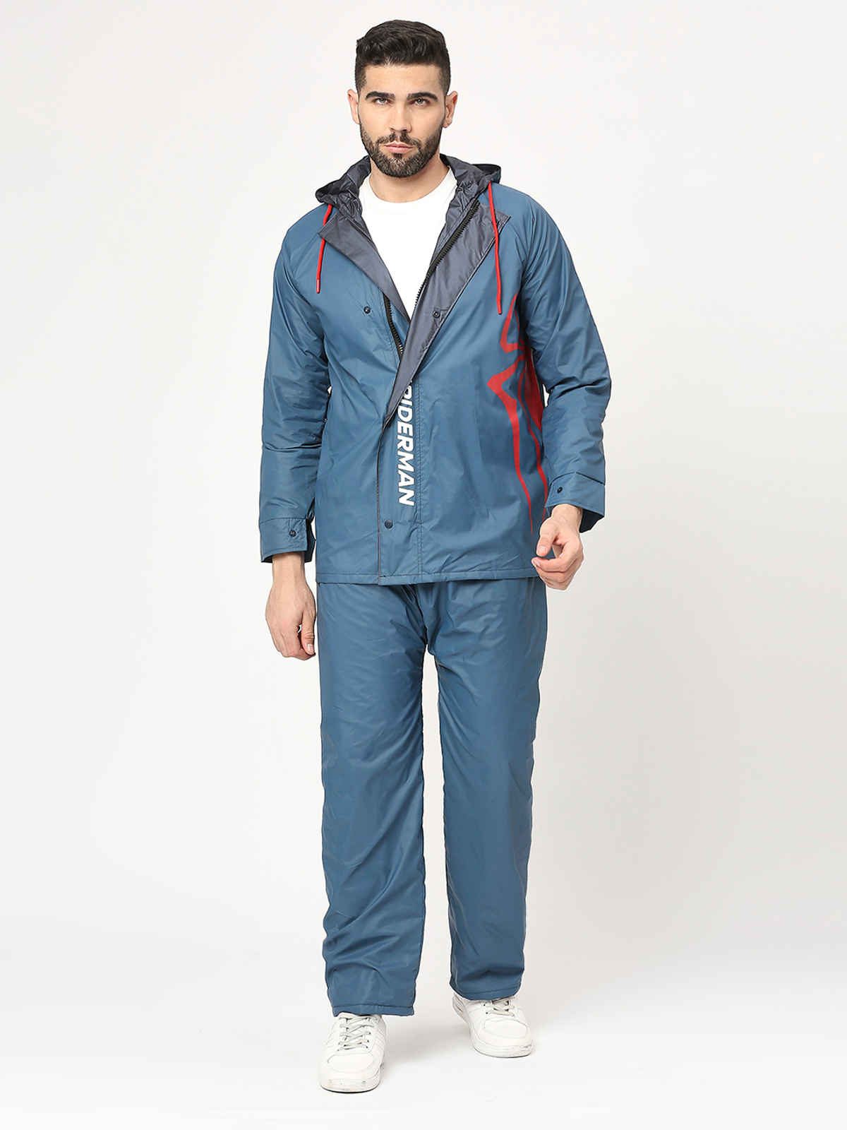 Citizen Men Reversible Raincoat With Pant Marvel Series Spiderman | CRO3 |Blue | L