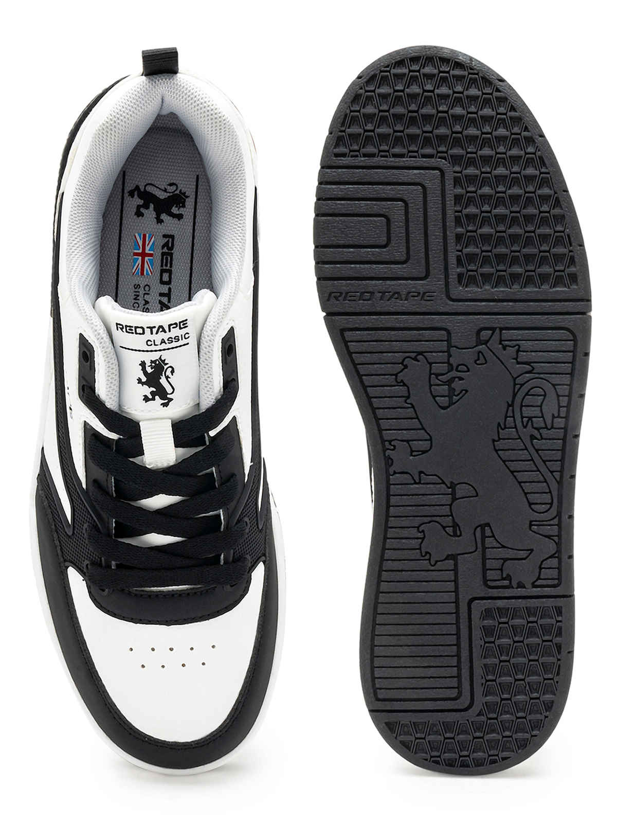 Red Tape Men's Casual Sneakers | RSL0271A | White Black - UK 6