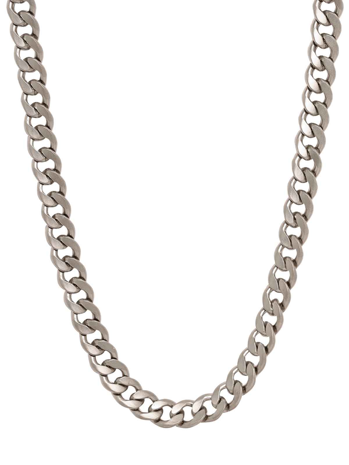 Priyaasi Men's Silver Stainless Steel Matt Finish Polish Chain (Bd-Ch ...