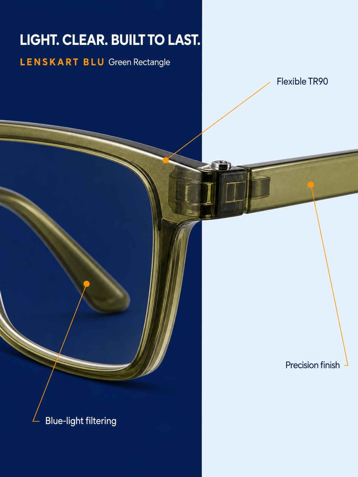 Lenskart Blu Unisex Computer Glasses | Green - M