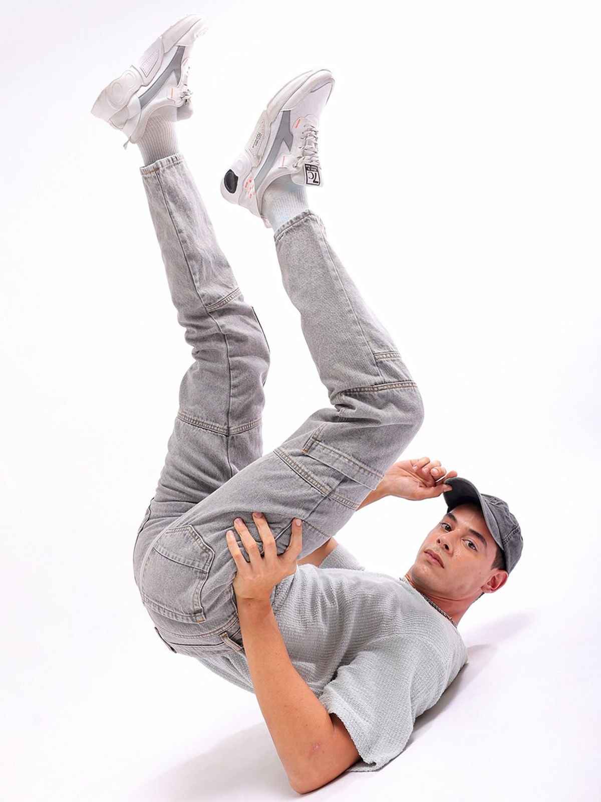The Indian Garage Co Men's Regular Fit Solid Casual | Grey - 30