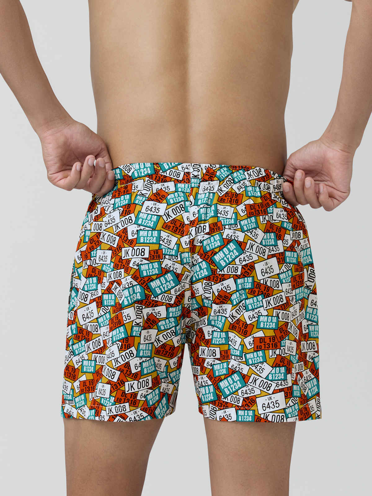 XYXX Printed Combed Cotton Boxer |Men's Inner Boxer | Plate Orange - M