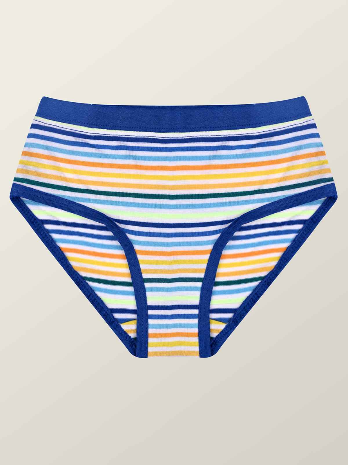 XY Life Hipsters for Girls, Tencel Modal, Antimicrobial - Multi Stripes | 7-8Y| Pack Of 3 Panty